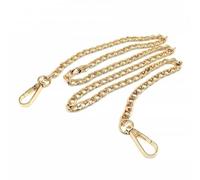 Metallo 60/120 cm doppia chiusura clip a scatto borsa borsa catena accessori borsa in pelle tracolla maniglia sostituzione riparazione fai da te-lunghezza totale 60 cm-oro chiaro