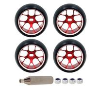 Metallo Aggiornamento Pneumatici Ruote Per Kyosho Per Mini Per Weili 1/28 | Riparazione Modifica Ruote offset 1.5 gradi 25mm per stabilita curva RC car set aderenza pneumatici Accessori