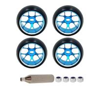 Metallo Aggiornamento Pneumatici Ruote Per Kyosho Per Mini Per Weili 1/28 | Riparazione Modifica Ruote offset 1.5 gradi 25mm per stabilita curva RC car set aderenza pneumatici Accessori
