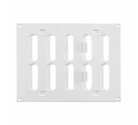 Metallo Bianco Aeratore Griglia 200mm x 150mm Con Otturatore Piatto Louvre Tubo