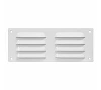 Metallo Bianco Aeratore Griglia 260mm x 105mm Con Fly Schermo Piatto Louvre Tubo