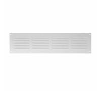 Metallo Bianco Aeratore Griglia 400mm x 100mm Con Fly Schermo Piatto Louvre Tubo