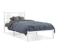 Metallo Bianco Antiruggine Giroletto con Testiera Moderno 100x190 cm