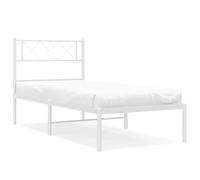 Metallo bianco con contenitore integrato Letto singolo 100x190 cm