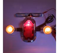 Metallo Cromo Lapide Posteriore Freno Coda Luce Signal Blinker Per Harley Fl