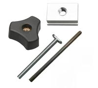 Metallo e plastica M8 T-Slot Slider T-Track Jig Rail Accessori per tavoli per la lavorazione del legno, seghe da tavolo, seghe a nastro e fresatrici (M8 dado maniglia + vite a T)