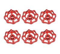 Metallo Esterno Rubinetto Rotondo Ruota Manico,6x6mm,Ruota OD 51mm Rosso 6pz