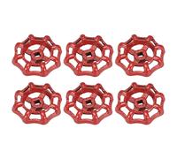 Metallo Esterno Rubinetto Rotondo Ruota Manico,7x7mm,Ruota OD 63mm Rosso 6pz