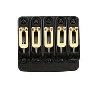 Metallo fisso nero chitarra ponte in rame Hardtail con viti 5 corde chitarra basso ponte di ricambio parte Heavy Duty Bass Bridge