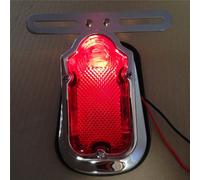 Metallo Freno Coda Luce Per Harley Moto Cromo Rosso Lapide