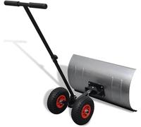 Metallo Heavy Duty Snow Plow Pala Pusher Con Ruote Per Viaggio D'accesso Grande Grande Migliore Inverno Snow Pusher Rimozione Pala Strumento Set Il Parcheggio Spingere Neve Aratro Pala