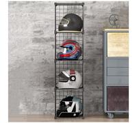 Metallo Moto Casco Rack Stand Cappello Display Nizer Box Scarpa Borsa Mensola Cubo Griglia di Stoccaggio Bidoni Libreria Portaabiti Supporto Impilabile Caps Bike Holder Storage Stand