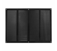 Metallo Nero Aeratore Griglia 400mm x 300mm con Mosca Schermo Piatto Louvre Tubo