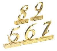 Metallo Numeri Civici Oro Autoadesivi 5 Pezzi per Casa e Ufficio | Finitura Lucida, Superficie Liscia, Aspetto Moderno ed Elegante, per Marcatura Garage e Cassette Postali