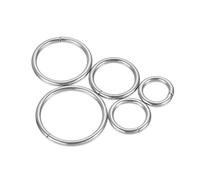 Metallo O Ring 16mm/20mm/25mm/32mm/38mm ID,Ferro Anelli Argento Tono 50pz