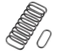 Metallo Ovale Anello Fibbie 50x19mm per Borse Cinture Fai da te Nero 10pz