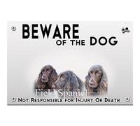 Metallo piatto Beware of the dog Field Spaniel