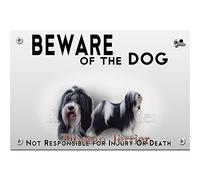 Metallo piatto Beware of the dog tibetan terrier