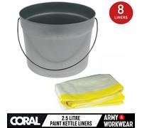 Metallo Pittura Bollitore Resistente 2.5 Litro Contenitore Trade con Manico + 8