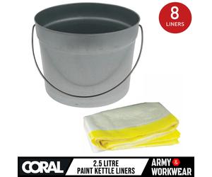 Metallo Pittura Bollitore Resistente 2.5 Litro Contenitore Trade con Manico + 8