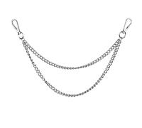 Metallo Punk Strati Catena Portachiavi Per Gli Uomini Catena Della Vita Portafoglio Jeans Pantaloni Hip-hop Catene Cintura Accessori Gioielli Doppia Vita Jeans Catene, Misura unica, come descritto