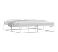 Metallo resistente finitura bianco lucido design elegante camera da letto | Giroletto senza Materasso Bianco 180x200 cm Metallo Letto Reclinabile con Struttura in Acciaio per Camera da Letto e Ospiti