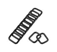 Metallo Rettangolo Anello Fibbie 20x16mm per Borse Cinture Bricolage Nero 60pz