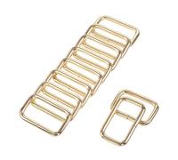 Metallo Rettangolo Anello Fibbie 38x20mm per Borse Cinture Oro Tono 20pz