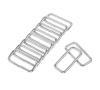Metallo Rettangolo Anello Fibbie 51x20mm Argento Tono 10pz