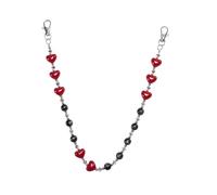 Metallo Rosso Cuore Perline Pantaloni Catena Vita Accessorio Multiuso Gioielli Del Corpo Pantaloni Catena Moda Decorazione Della Vita Pantaloni Decorazione Pantaloni Decorazione, Misura unica, come