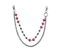 Metallo Rosso Cuore Perline Pantaloni Catena Vita Accessorio Multiuso Gioielli Del Corpo Pantaloni Catena Moda Decorazione Della Vita Pantaloni Decorazione Pantaloni Decorazione, Misura unica, come