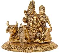 Metallo Shiv Parivar Murti Metallo Shiva Parvati Ganesh Idolo Shiv Parivar Murti Statua Shiva idoli Famiglia Seduta su Nandi Showpiece Figurine shivling per Home puja