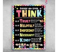Metallo Targa Classroom Before You Speak Think is It Trues,Metallo Posters,Garage,Decorazione,Targhe da Parete,Bar M