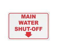 Metallo Targa, Main Water Shut-Off Arrow Down, Parete in Metallo Posters, Segno Plaque per Garage Caffetteria Bar S