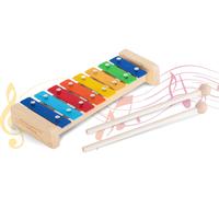Metallofono Glockenspiel Xilofono per Bambini 8 Note Colorate con Bachette Legno