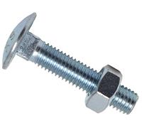 Metalmate Bullone esagonale quadrato a tazza e dado ZP M10 x 30 mm, scatola 25, ideale per giunzione legno-legno. La finitura zincata fornisce resistenza alla corrosione