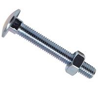 Metalmate Bullone esagonale quadrato a tazza e dado ZP M10 x 70 mm, scatola 25, ideale per giunzione legno-legno. La finitura zincata fornisce resistenza alla corrosione