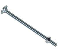 Metalmate Bullone esagonale quadrato a tazza e dado ZP M6 x 100 mm, scatola 25, ideale per legname a legname. La finitura zincata fornisce resistenza alla corrosione