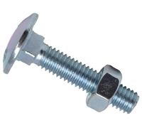 Metalmate Bullone esagonale quadrato a tazza e dado ZP M6 x 30 mm, scatola 50, ideale per giunzione legno-legno. La finitura zincata fornisce resistenza alla corrosione