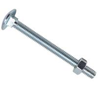 Metalmate Bullone esagonale quadrato a tazza e dado ZP M6 x 65 mm, scatola 25, ideale per legname a legname. La finitura zincata fornisce resistenza alla corrosione