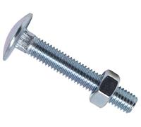 Metalmate Bullone esagonale quadrato a tazza e dado ZP M8 x 50 mm, scatola 25, ideale per giunzione legname a legno. La finitura zincata fornisce resistenza alla corrosione