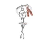 METALMORPHOSE MTM220-02 - Portachiavi ballerino stella e pantofole, argento, oro rosa, taglia unica