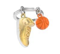 METALMORPHOSE - Portachiavi in metallo 3D basket, passione sportiva, regalo uomo, regalo da donna, giochi olimpici, oro, taglia unica, Moderno