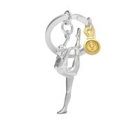 METALMORPHOSE - Portachiavi in metallo 3D per ginnastica - Passione sportiva, regalo uomo, regalo donna, regalo olimpico, argento, taglia unica, Sportivo