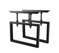 MetaloPro 2 gambe del tavolo in metallo, colore nero, 72 cm, per tavolo da pranzo, scrivania, tavolino da caffè, 2 pezzi