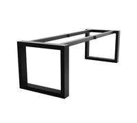 MetaloPro Extreme - Stabili gambe da tavolo in metallo nero, per tavolo da pranzo, scrivania, gambe per mobili, forma trapezoidale, design pesante per soggiorno e ufficio, 220 x 80 x 72 cm