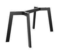 MetaloPro Gambe da tavolo in metallo, pesanti, gambe da scrivania, gambe da tavolo, nero e viti, protezione per pavimento, telaio trapezoidale, per tavolino da caffè moderno, tavolo da pranzo, tavolo