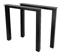 MetaloPro Gambe del Tavolo in Metallo Nero, 72 cm, per Tavolo da Pranzo o Soggiorno, Piedini per Mobili