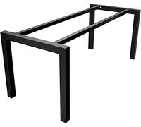 MetaloPro Gambe Tavolo, Robusto Gambe per Tavolo in Acciaio, Gambe del Tavolo in Metallo Moderne con Viti e Pavimento Protezioni per Industriale Scrivania, Casa Pranzo Tavoli, 150 x 70 x 72cm - Nero