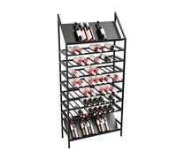 MetaloPro Portabottiglie Metall - Scaffale Vino per 90 Bottiglie - Design Robusto e Elegante, Perfetto per Cucina, Cantina o Bar - Nero - 170x30x80 cm